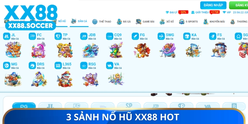 3 sảnh nỗ hũ XX88 hot