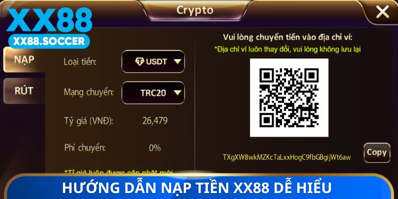 Hướng dẫn nạp tiền XX88 dễ hiểu